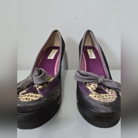 Nanette Lepore For Keds Grey and Purple Slip On Wedges. Size 9 - Picture 4 of 11